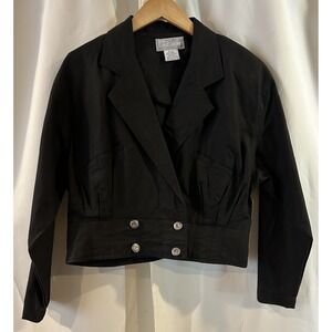 My Pantalon Vintage Women's Cropped Black Blazer Size 11/12‎
